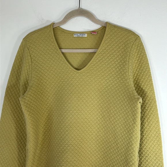 Russ Berens Malibu Vintage Waffle Weave Women’s Size M Chartreuse Pullover Top - Picture 2 of 13
